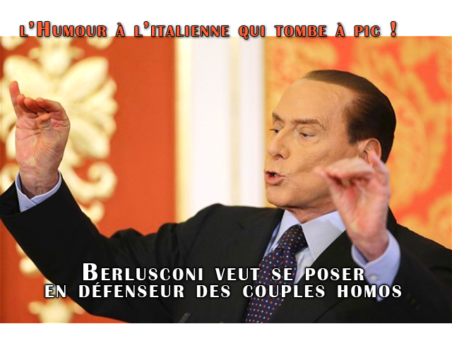 Berlusconi se pose en défenseur des couples homos