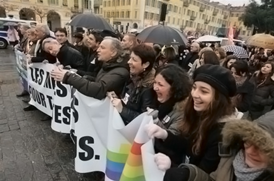 Mariage pour tous : 1.500 personnes défilent à Nice avant la grande manif du 27 à Paris