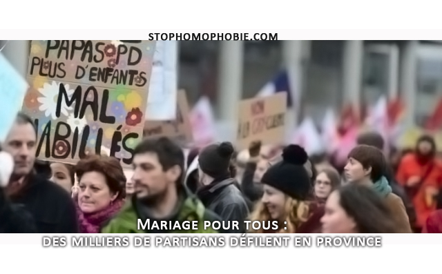 Mariage pour tous : des milliers de partisans défilent en province