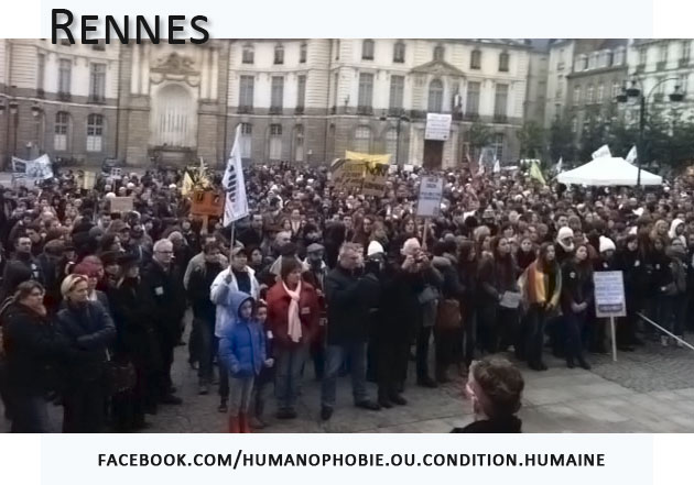 Rennes: 2500 personnes manifestent pour le mariage pour tous avant la manif du 27 à Paris