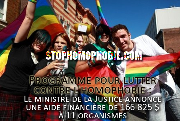 Programme Lutte contre l'homophobie - Le ministre de la Justice annonce une aide financière de 166 825 $ à 11 organismes
