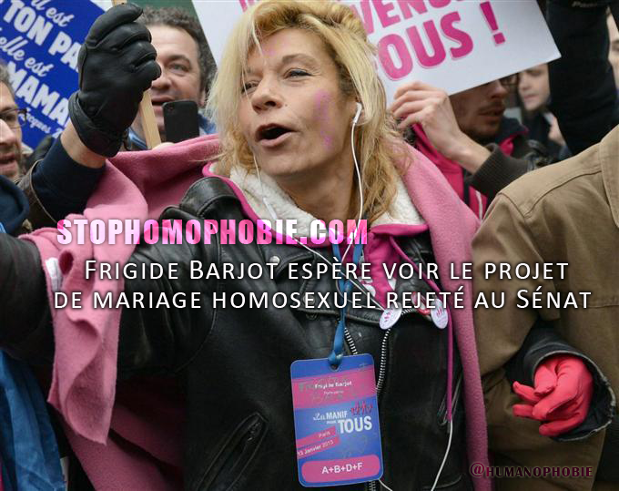 Société. Frigide Barjot espère voir le projet de mariage homosexuel rejeté au Sénat 