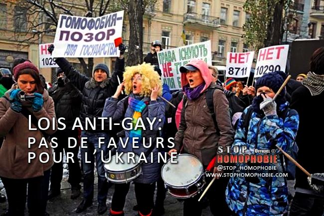 Lois anti-gay: pas de faveurs pour l’Ukraine