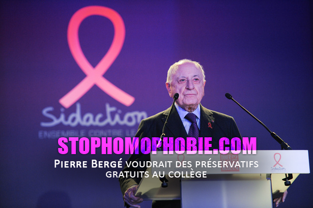 Sidaction : Pierre Bergé voudrait des préservatifs gratuits au collège