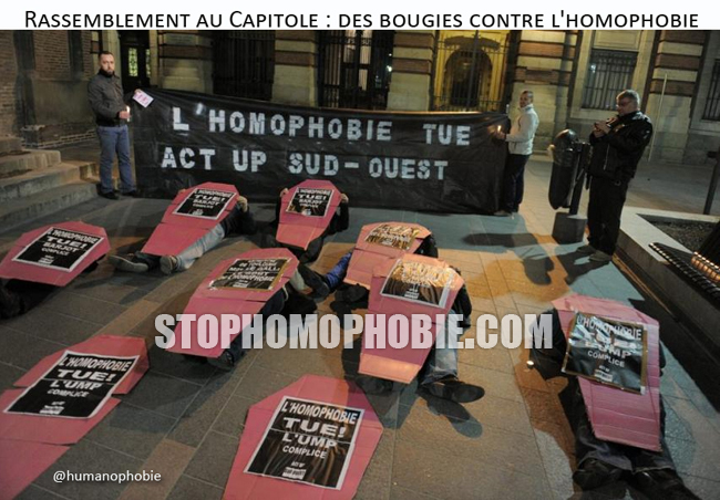 Rassemblement au Capitole : des bougies contre l'homophobie