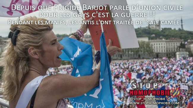 Frigide Barjot huée et insultée par des anti-mariage pour tous à Lyon