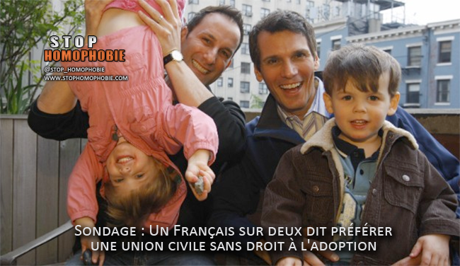 Sondage : Un Français sur deux dit préférer une union civile sans droit à l'adoption