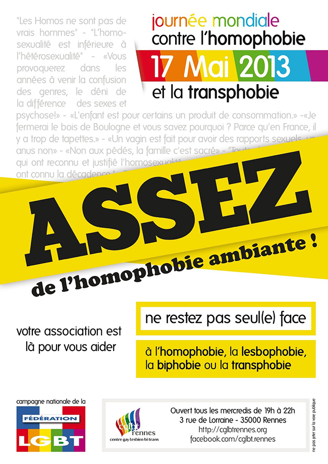 La Bretagne dit non à l'homophobie et la transphobie!