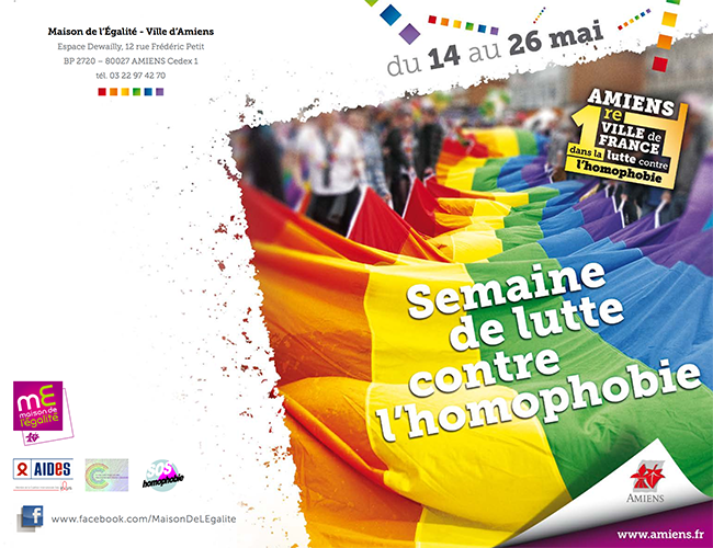 Amiens : Semaine de lutte contre l'homophobie 14 mai 2013 au 26 mai 2013 