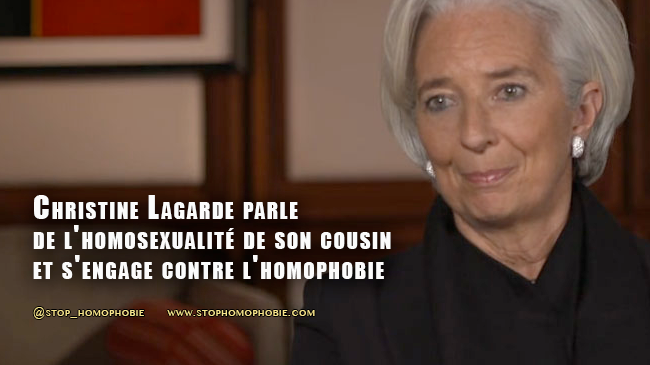 Christine Lagarde parle de l'homosexualité de son cousin et s'engage contre l'homophobie