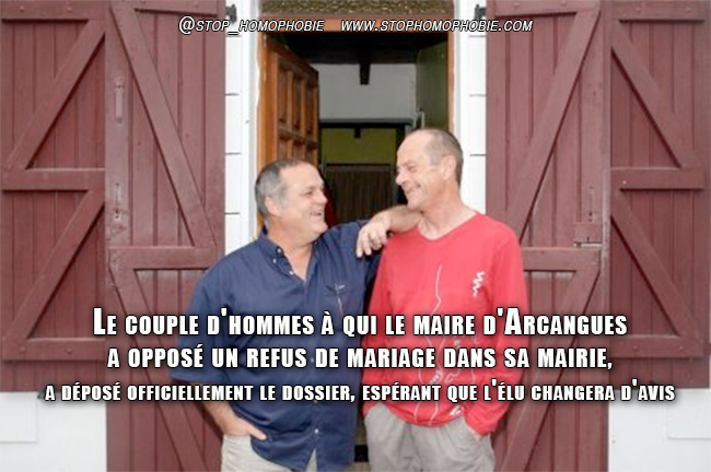  Mariage gay à Arcangues : Le couple a déposé son dossier à la mairie