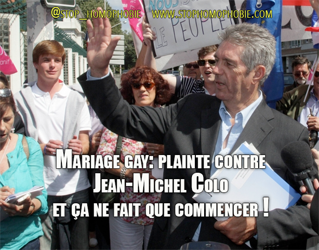 Mariage gay: plainte contre Jean-Michel Colo