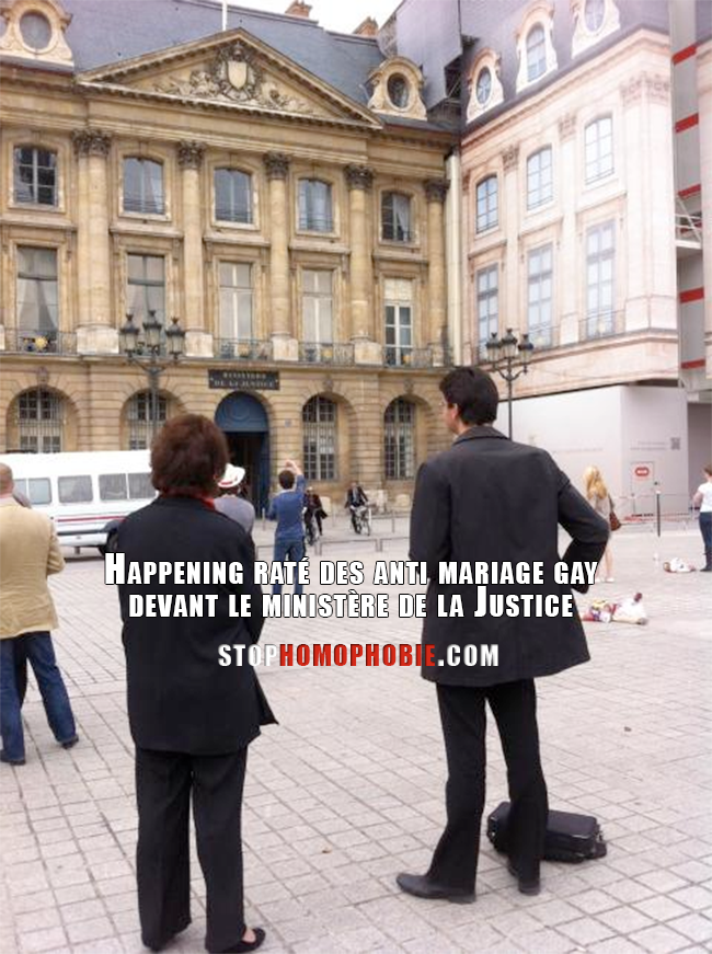 Happening raté des anti mariage gay devant le ministère de la Justice