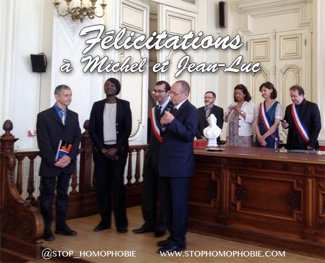Premier mariage gay à Paris : Félicitations à Michel et Jean-Luc ! #mariagepourtous