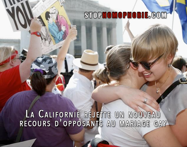 Etats-Unis : La Californie rejette un nouveau recours d'opposants au mariage gay
