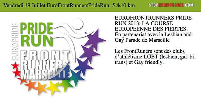 EUROFRONTRUNNERS PRIDE RUN 2013: LA COURSE EUROPEENNE DES FIERTES.
