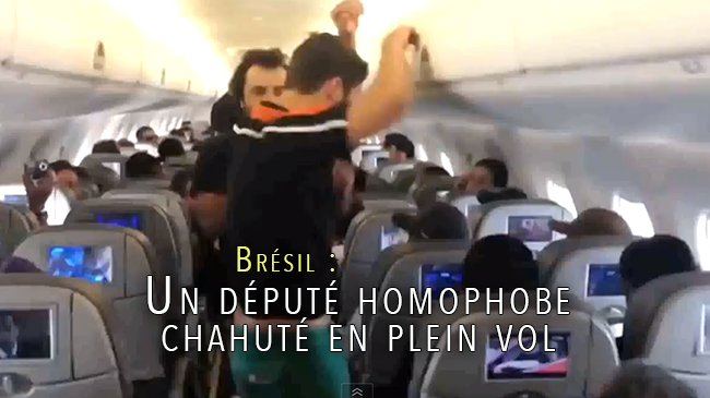 Vidéo - Brésil : Un député homophobe chahuté en plein vol