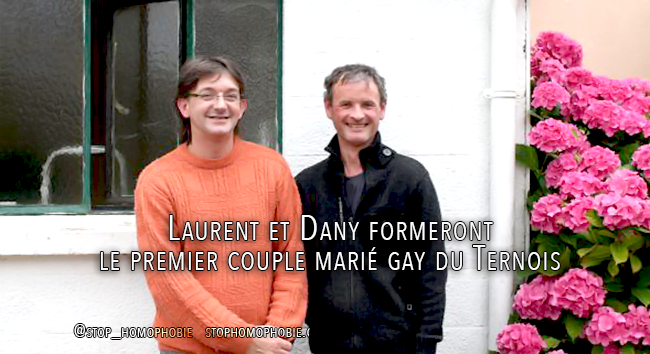 Laurent et Dany formeront samedi, le premier couple marié gay du Ternois