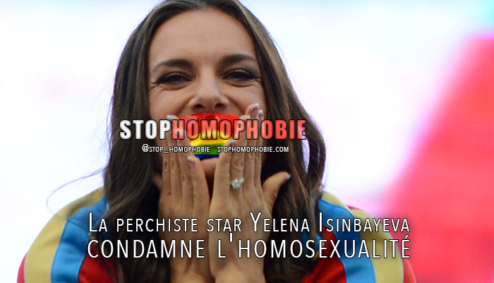 La perchiste star Yelena Isinbayeva condamne l'homosexualité
