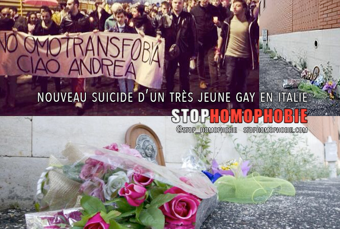 Avis aux homophobes : Un nouveau suicide d’un très jeune gay consterne l’Italie.