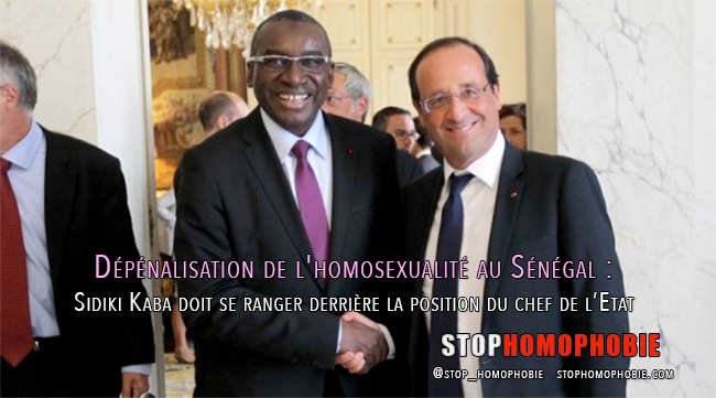 Dépénalisation de l'homosexualité au Sénégal : Le ministre Sidiki Kaba doit se ranger derrière la position du chef de l’Etat ;(
