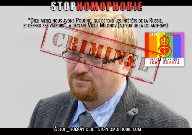 Homophobie : L'auteur de la loi anti-gay veut défendre la Russie contre la dégradation occidentale