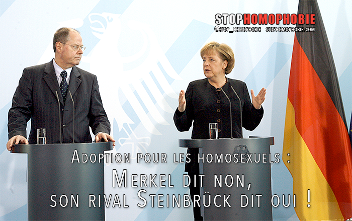 Adoption pour les homosexuels en Allemagne : Merkel dit non, son rival Steinbrück dit oui !