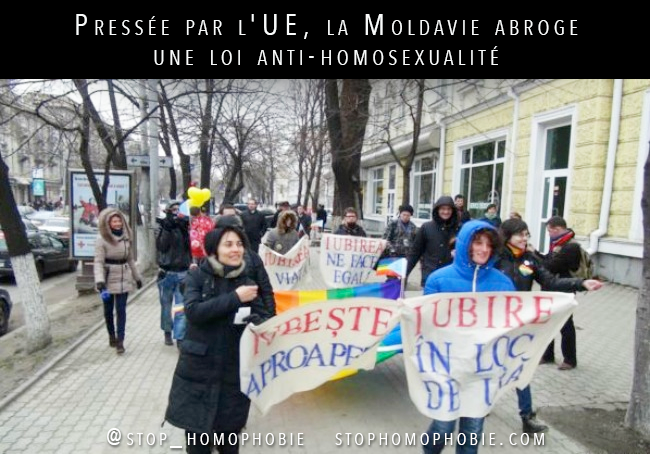 Pressée par l'UE, la Moldavie abroge une loi anti-homosexualité