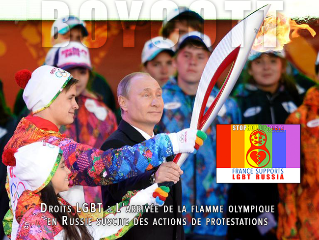 #Boycott #Sochi : L'arrivée de la flamme #olympique en #Russie suscite des actions de #protestations