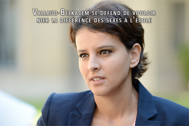 #Egalité : Vallaud-Belkacem se défend de vouloir nier la différence des sexes à l'école