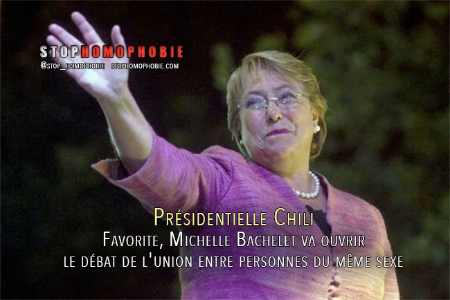 Présidentielle Chili : Favorite, Michelle Bachelet va ouvrir le débat de l'union entre personnes du même sexe