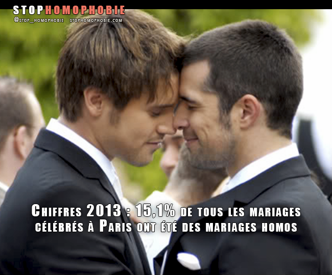  15,1% de tous les mariages célébrés à Paris ont été des mariages homos