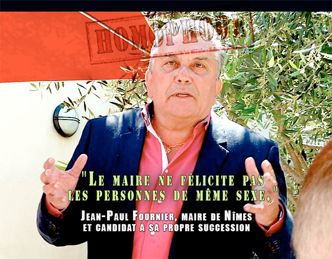 #Homophobie #MariagePourTous à #Nîmes : "Le maire Jean-Paul Fournier, ne félicite pas les personnes de même sexe" !
