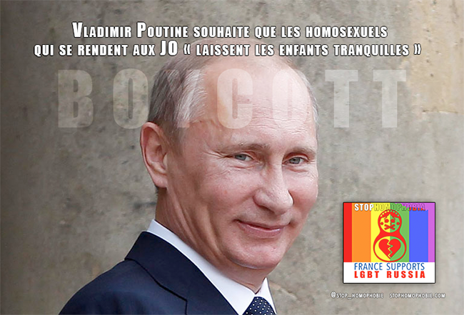 #Sotchi2014: Vladimir Poutine souhaite que les homosexuels qui se rendent aux JO "laissent les enfants tranquilles" ?