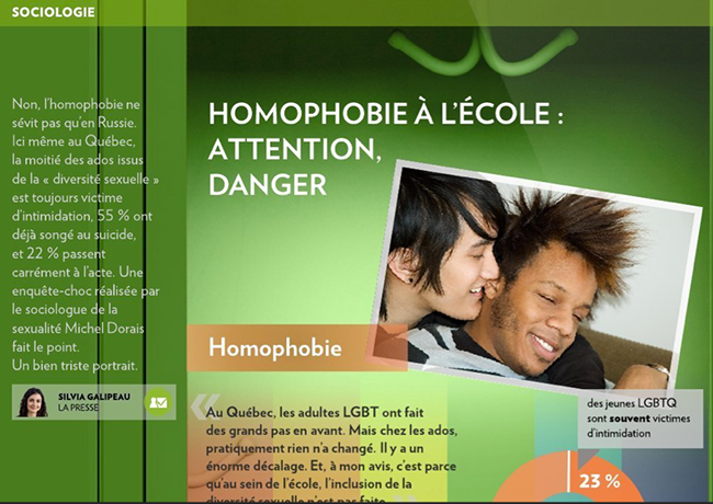 #Canada Homophobie à l’école : attention, danger