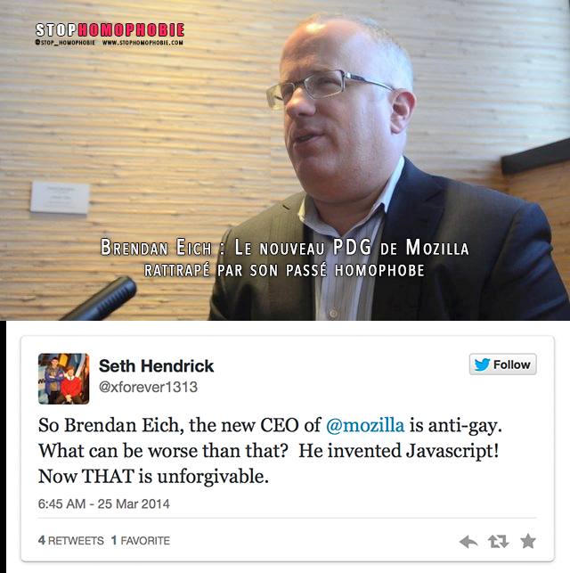 Mozilla : la nomination de Brendan Eich, donateur homophobe, entraine plusieurs départs