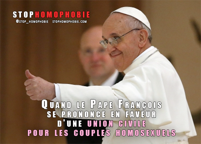 Egalité : Quand le Pape François esquisse une ouverture sur les unions civiles pour les couples homosexuels