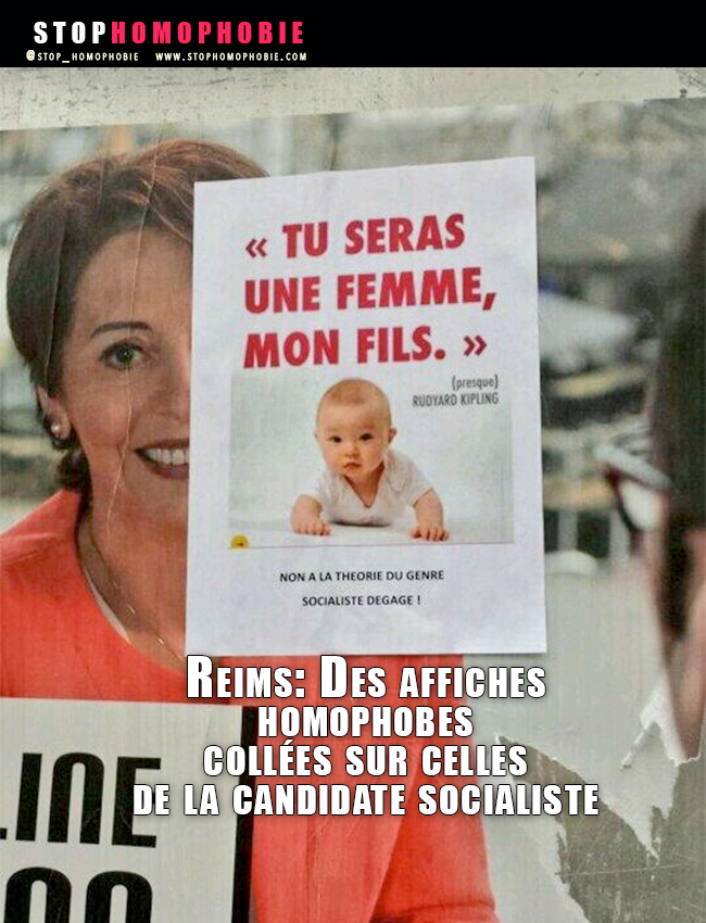 Municipales2014 : Des affiches homophobes collées sur celles de la candidate socialiste à Reims