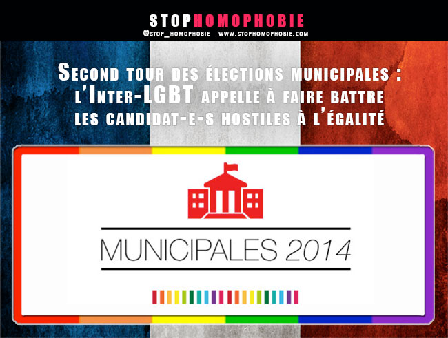 Second tour des élections municipales : l’Inter-LGBT appelle à faire battre les candidat-e-s hostiles à l’égalité