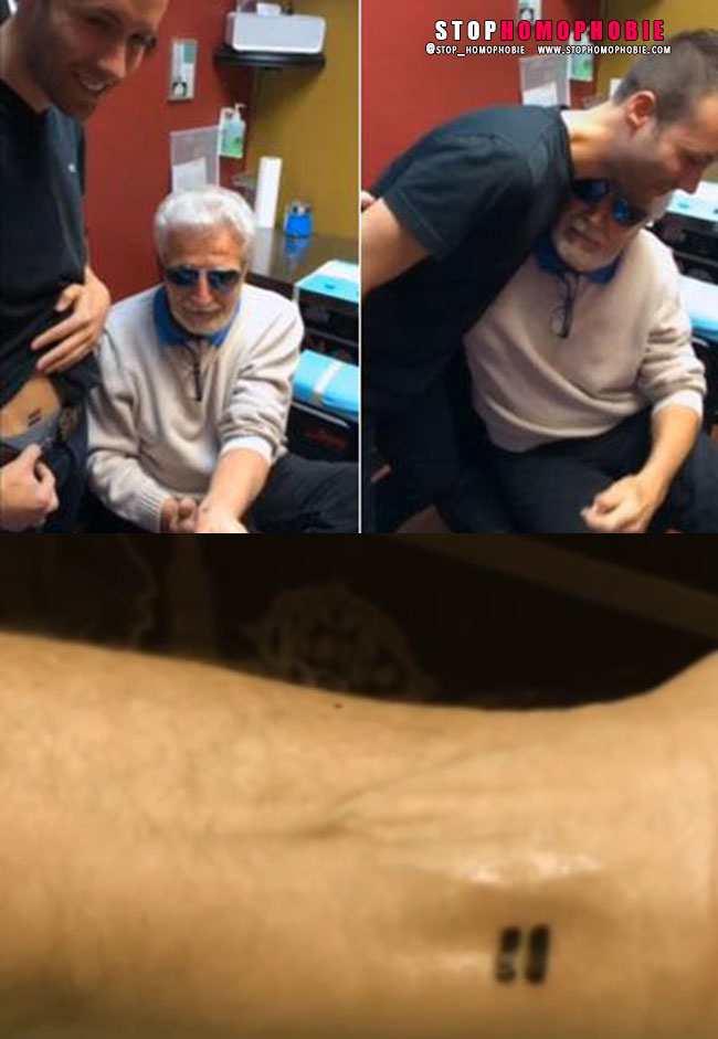 A 80 ans, il se fait tatouer le signe de l'égalité sur le poignet en soutien à son petit-fils homosexuel 