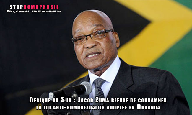 Afrique du Sud : Jacob Zuma, vivement critiqué pour son refus de condamner la loi anti-homosexualité adoptée en Ouganda
