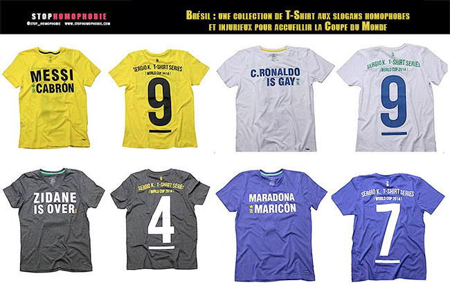 Brésil : une collection de T-Shirt aux slogans homophobes pour accueillir la Coupe du Monde