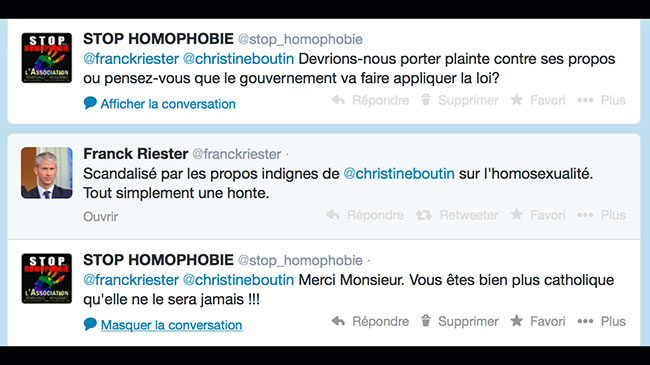 POLITIQUE - Dérapage homophobe : «Christine Boutin doit être condamnée» !