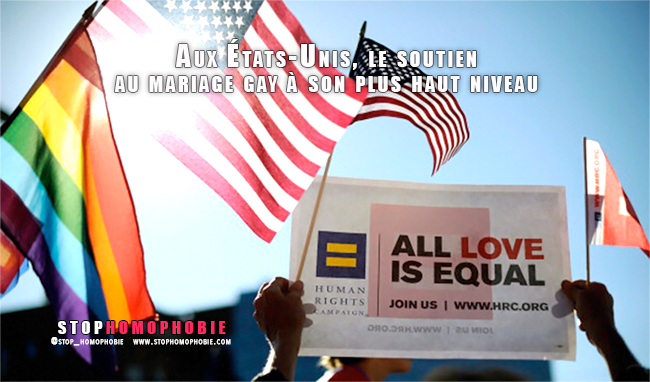 Aux États-Unis, le soutien au mariage gay à son plus haut niveau