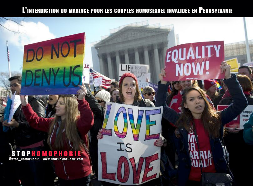 La Pennsylvanie autorise à son tour le mariage pour les couples homosexuels