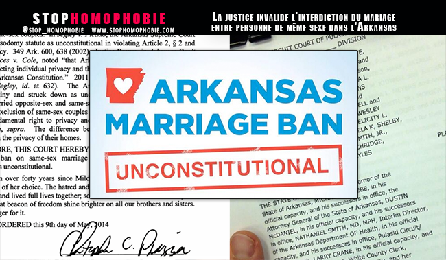États-Unis : la justice invalide l'interdiction du mariage entre personne de même sexe dans l'Arkansas
