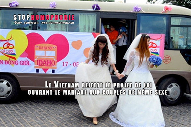 Le Vietnam rejette le projet de loi ouvrant le mariage aux couples de même sexe 