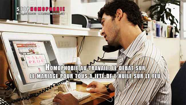Le débat sur le mariage pour tous a "libéré la parole homophobe" y compris sur le lieu de travail, estime le rapport annuel de l'association SOS Homophobie.