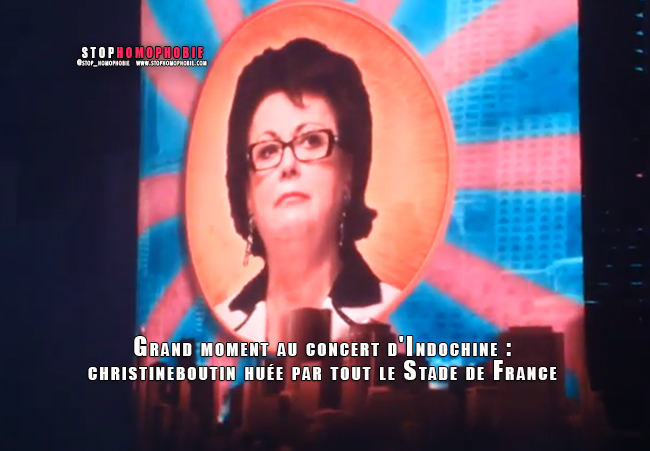 VIDEO. Grand moment au concert d'Indochine : @christineboutin huée par tout le Stade de France :)