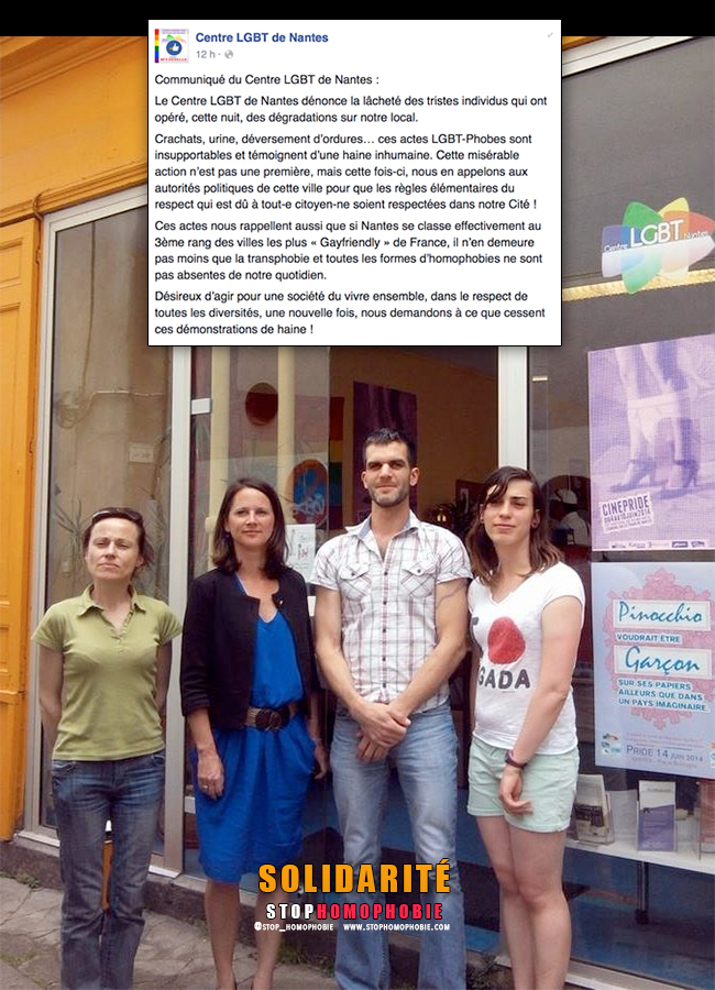Solidarité : Le Centre LGBT de Nantes vandalisé